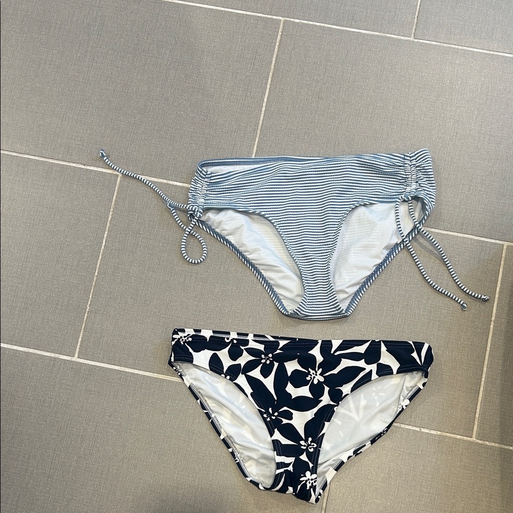 NWOT Loft Striped and Floral Bikini Bottoms both size M